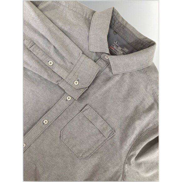 Under Armour Shirt Men’s L Gray Oxford Loose Fit Button Down Casual Chambray - Picture 1 of 12